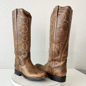 Rod Patrick Womens Cowboy Boots 7 B Brown Leather Riding Boot Western Tall Top